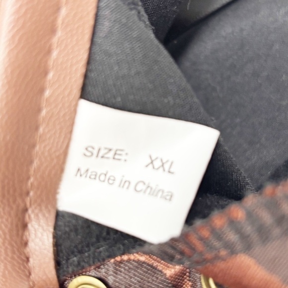 Bustier Corset Brown Brocade Lace Up Stretch Plus Size XXL Steampunk Pin-Up Goth - Picture 6 of 7